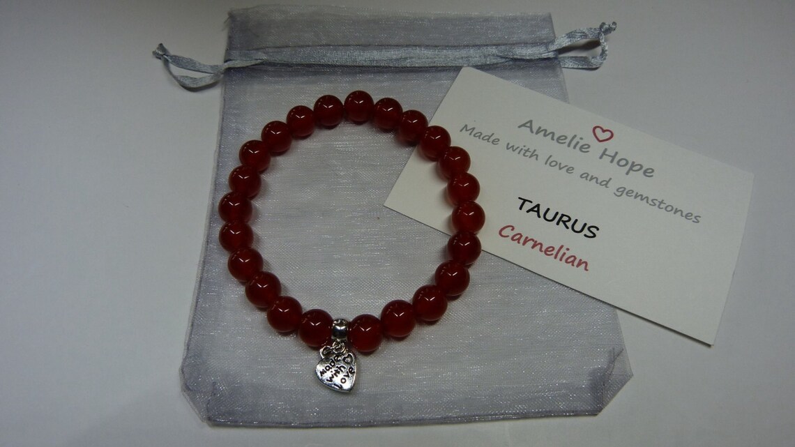 Onyx Leo Strength Crystal Healing Gemstone Bracelet Amelie Etsy