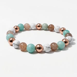 Osteoarthritis and Osteoporosis Support | Copper and Gemstone Bracelet |  | Handmade Crystal Healing Jewellery | Gift for Bone Health