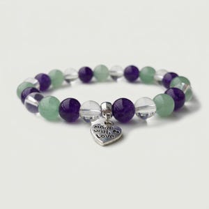 Fibromyalgia Support Bracelet | Handmade Gemstone Jewellery | Crystal Healing Gift | Clear Quartz Amethyst Aventurine