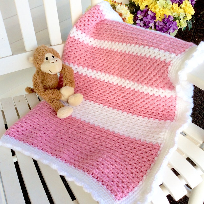 Easy Baby Blanket Crochet Pattern Beginner or Intermediate | Etsy