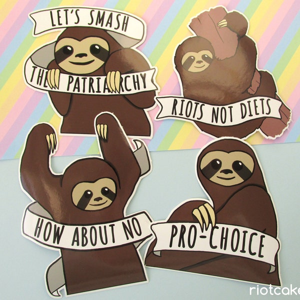 Feminist Sloth Sticker Pack