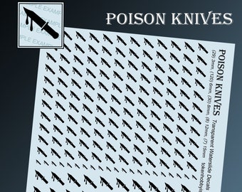 Waterslide Decals and Transfers for Tabletop Miniatures / Roleplaying / Gaming / Wargames / Painting : Poison Knives