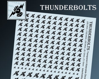 Waterglijbaanstickers en -transfers voor tafelminiaturen / Rollenspellen / Gaming / Wargames / Schilderij: blikseminslagen