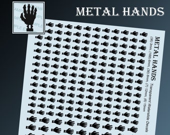 Wasserschiebefolie Abziehbilder und Transfers für Tabletop Miniaturen / Rollenspiel / Gaming / Kriegsspiele / Malerei: Metallhände