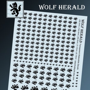 Calcomanías y transferencias al agua para miniaturas de mesa, juegos de rol, juegos de guerra y pintura: Wolf Herald
