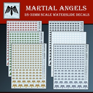 Waterslide Decals and Transfers for Tabletop Miniatures / Roleplaying / Gaming / Wargames / Painting : Martial Angels