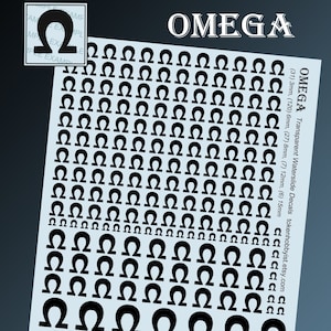Waterslide Decals and Transfers for Tabletop Miniatures / Roleplaying / Gaming / Wargames / Painting : Omega