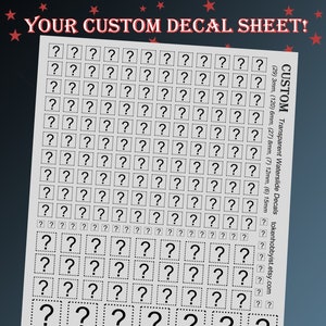 Custom Miniature Waterslide Decal Sheets for Wargaming and Roleplaying! 4.25" x 5.5"