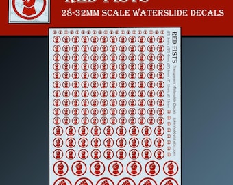 Calcomanías y transferencias de agua para miniaturas de mesa / juegos de rol / juegos de guerra / pintura: Puños Rojos