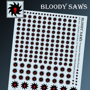 Wasserschiebefolie Abziehbilder und Transfers für Tabletop Miniaturen / Rollenspiel / Gaming / Kriegsspiele / Malerei: Bloody Saws