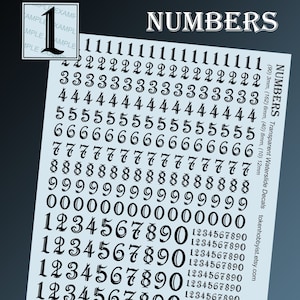 Waterslide Decals and Transfers for Tabletop Miniatures / Roleplaying / Gaming / Wargames / Painting : Numbers