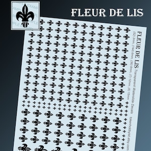 Decalcomanie e trasferimenti Waterslide per miniature da tavolo / giochi di ruolo / giochi / wargame / pittura: Fleur De Lis