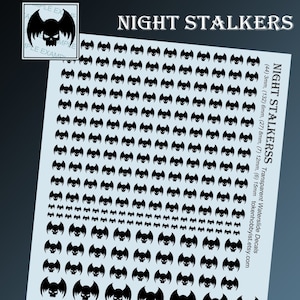 Waterslide Decals and Transfers for Tabletop Miniatures / Roleplaying / Gaming / Wargames / Painting : Night Stalkers