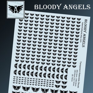 Wasserschiebefolie Abziehbilder und Transfers für Tabletop Miniaturen / Rollenspiel / Gaming / Kriegsspiele / Malerei: Bloody Angels