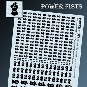 Waterslide Decals and Transfers for Tabletop Miniatures / Roleplaying / Gaming / Wargames / Painting : Power Fists