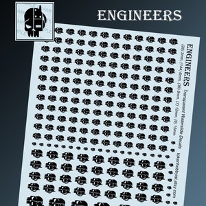 Waterslide Decals and Transfers for Tabletop Miniatures / Roleplaying / Gaming / Wargames / Painting : Engineers