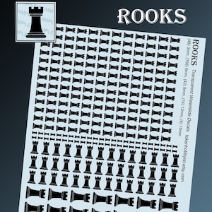Waterslide Decals and Transfers for Tabletop Miniatures / Roleplaying / Gaming / Wargames / Painting : Rooks