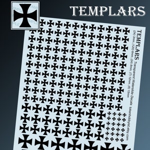 Waterslide Decals and Transfers for Tabletop Miniatures / Roleplaying / Gaming / Wargames / Painting : Templar