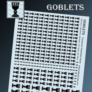 Waterslide Decals and Transfers for Tabletop Miniatures / Roleplaying / Gaming / Wargames / Painting : Goblets