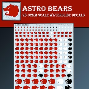 Waterslide Decals and Transfers for Tabletop Miniatures / Roleplaying / Gaming / Wargames / Painting : Astro Bears
