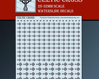 Waterslide Decals and Transfers for Tabletop Miniatures / Roleplaying / Gaming / Wargames / Painting : Celtic Cross