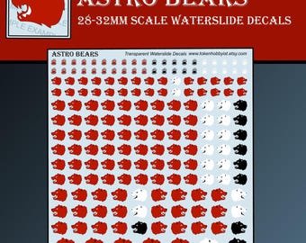 Calcas y transferencias al agua para miniaturas de mesa, juegos de rol, juegos de guerra y pintura: Astro Bears