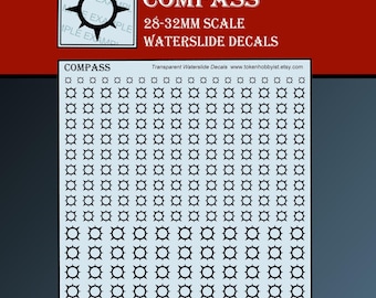 Waterglijbaanstickers en -transfers voor tafelminiaturen / Rollenspellen / Gaming / Wargames / Schilderij: kompas