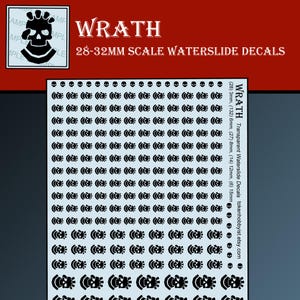 Calcomanías y transferencias al agua para miniaturas de mesa, juegos de rol, juegos de guerra y pintura: Wrath