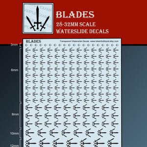 Calcas y transferencias al agua para miniaturas de mesa, juegos de rol, juegos de guerra y pintura: Blades