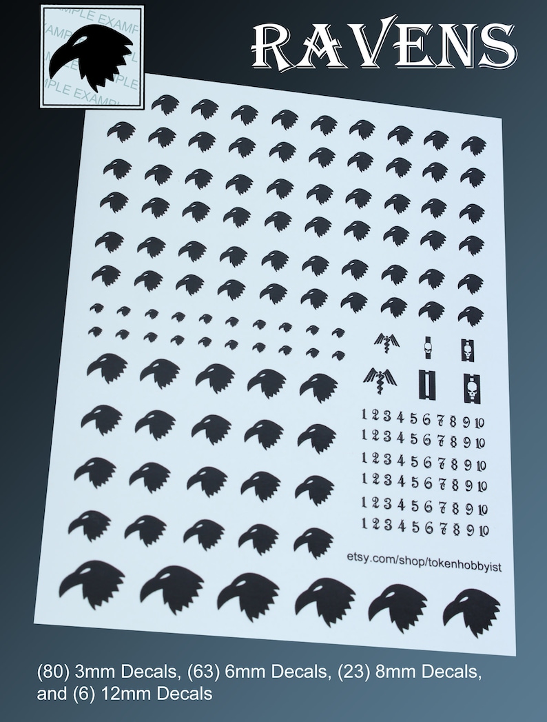 Waterslide Decals and Transfers for Tabletop Miniatures / Roleplaying