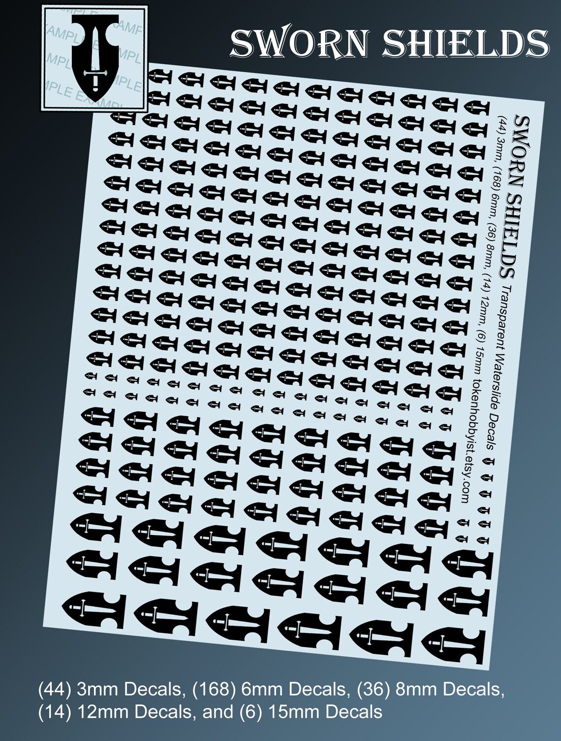 Shield Decals Waterslide Decals and Transfers for Tabletop Miniatures / Roleplaying ...