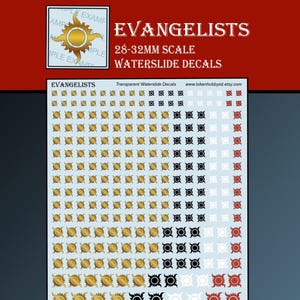 Waterslide Decals and Transfers for Tabletop Miniatures / Roleplaying / Gaming / Wargames / Painting : Evangelists