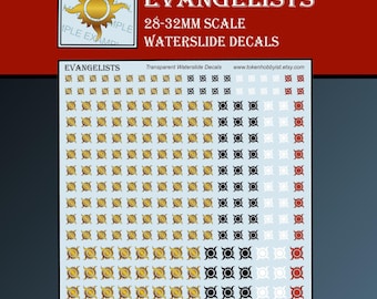 Waterglijbaanstickers en -transfers voor tafelminiaturen / Rollenspellen / Gaming / Wargames / Schilderij: evangelisten