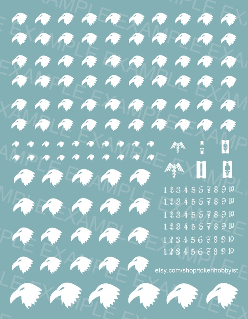 Waterslide Decals and Transfers for Tabletop Miniatures / Roleplaying