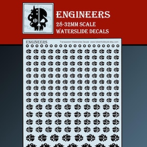 Waterslide Decals and Transfers for Tabletop Miniatures / Roleplaying / Gaming / Wargames / Painting : Engineers