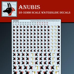 Waterslide Decals and Transfers for Tabletop Miniatures / Roleplaying / Gaming / Wargames / Painting : Anubis