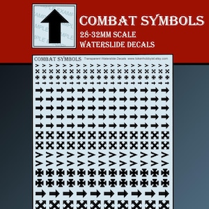 Wasserschiebefolie Abziehbilder und Transfers für Tabletop Miniaturen / Rollenspiel / Gaming / Kriegsspiele / Malerei: Kampfsymbole