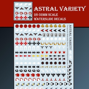 Wasserschiebefolie Abziehbilder und Transfers für Tabletop Miniaturen / Rollenspiel / Gaming / Kriegsspiele / Malerei : Astral Variety Pack