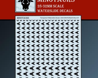 Waterglijbaanstickers en -transfers voor tafelminiaturen / Rollenspellen / Gaming / Wargames / Schilderij: Minotaurussen