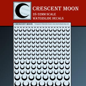 Waterslide Decals and Transfers for Tabletop Miniatures / Roleplaying / Gaming / Wargames / Painting : Crescent Moon
