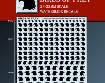 Waterslide Decals and Transfers for Tabletop Miniatures / Roleplaying / Gaming / Wargames / Painting : Birds of Prey