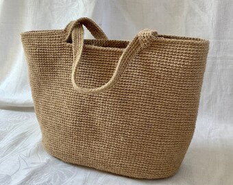 Crochet jute bag Large jute beach bag Large jute tote bag Natural jute bag Jute shopping bag Jute crochet tote bag Jute bag Eco bag