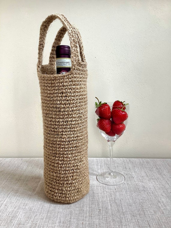 Wine Bottle Bag Wine Bag Eco Bag Wine Bottle Holder Crochet Bottle Bag Picnic Bag Eco Friendly Gift Reusable Bag Jute Bottle Bag Jute Bag Etsy Canada