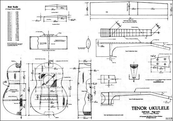 tenor ukulele plan woodworking uke plan templates musical instrument ukulele hawaiian guitar plan luthier music rolling thunder wood templates for woodworking