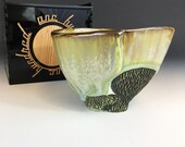 Tea Bowl 5 of 100 in Spring Green Crystalline Glaze in a Black Acrylic and Cherry Hardwood Box - One Hundred Series.  3 in tall, Food Safe.