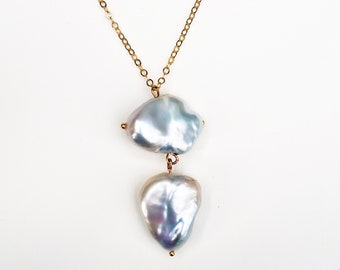 Priscilla Baroque Double Pearl Pendant & Necklace