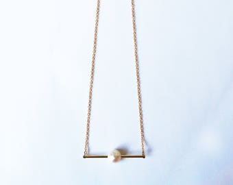 Callista Pearl & Bar Necklace