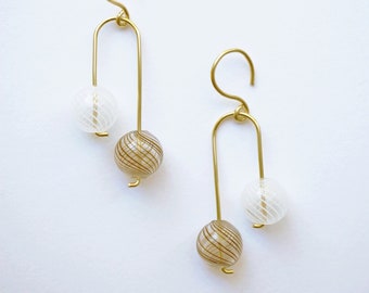 Katla Handblown Glass Beads & Wire Earrings