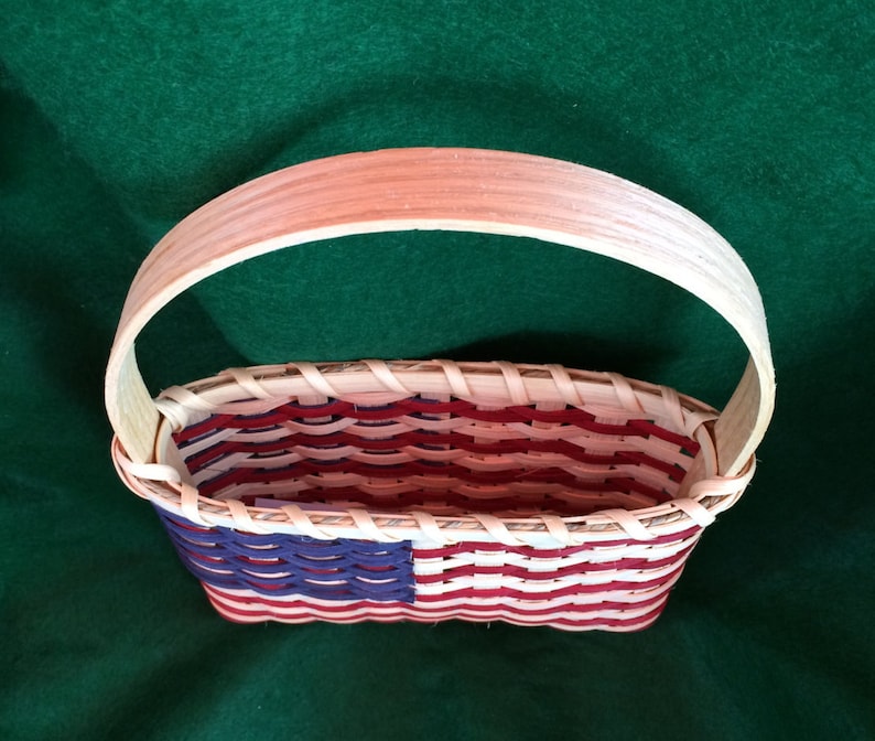 USA Flag Handwoven Basket Etsy