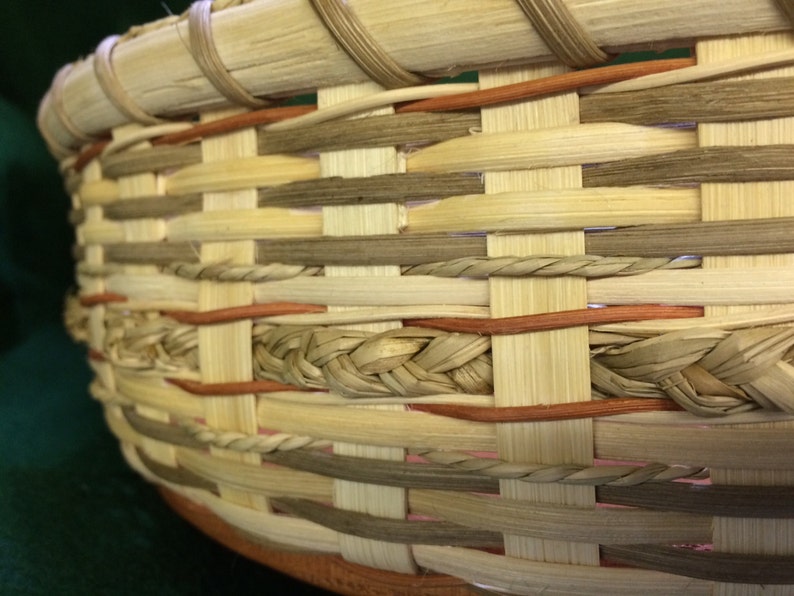 Lazy Susan Basket with solid wood base and removable divider Etsy